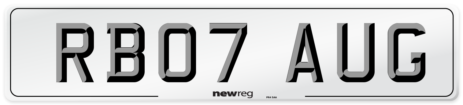 RB07 AUG Number Plate from New Reg